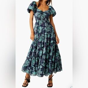 Free People Sundrenched Floral Tiered Maxi Sundress - Size M